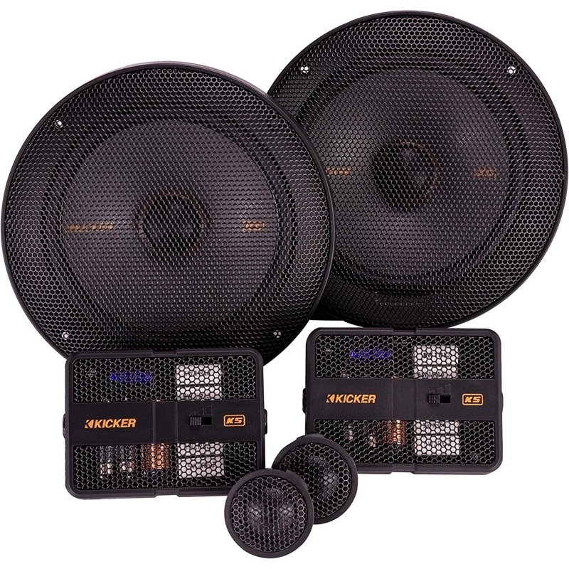 Kicker KS-Series 6.5″ Component Speakers with 1 Inch Tweeters 250W Peak