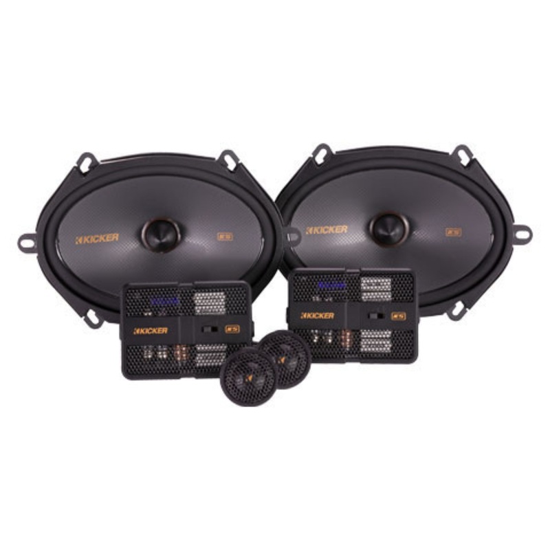 Kicker KS-Series 6×8″ Component Speakers with 1 Inch Tweeters 250W Peak
