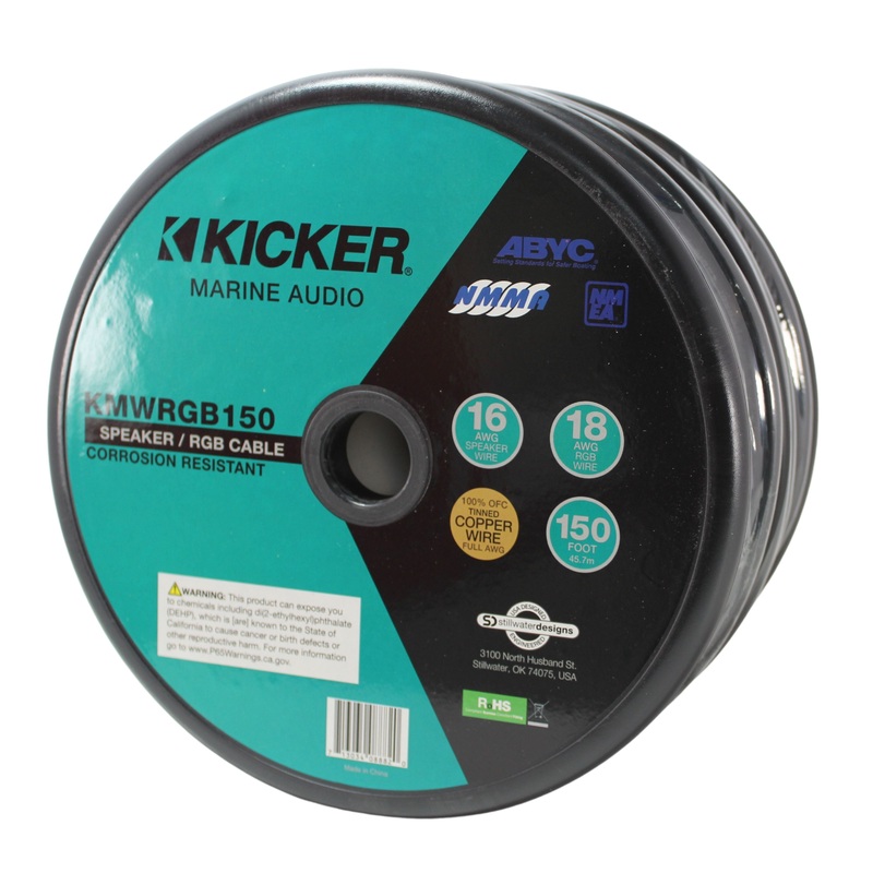 Kicker Marine 16 AWG Speaker / 18 AWG RGB Wire 100% Oxygen Free Copper Lot 10 Foot Coil