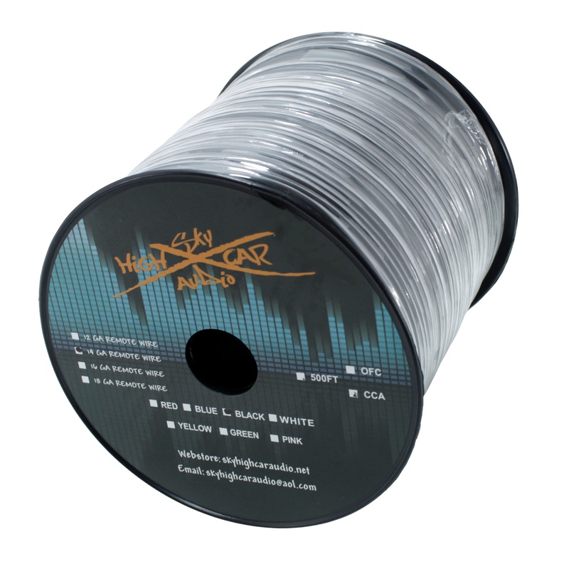 Sky High Car Audio 14 GA Copper Clad Aluminum Primary/Remote Wire Black 10 Foot Coil