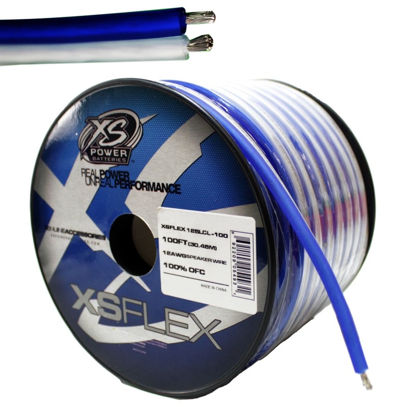 XS Power 12 AWG 100% Oxygen Free Copper XS Flex Speaker Wire Blue/White Lot 10 Foot Coil
