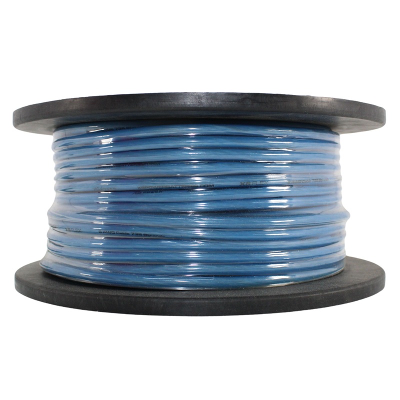 XS Power 8 AWG 100% Oxygen Free Copper XS Flex Power/Ground Wire Blue Lot 10 Foot Coil