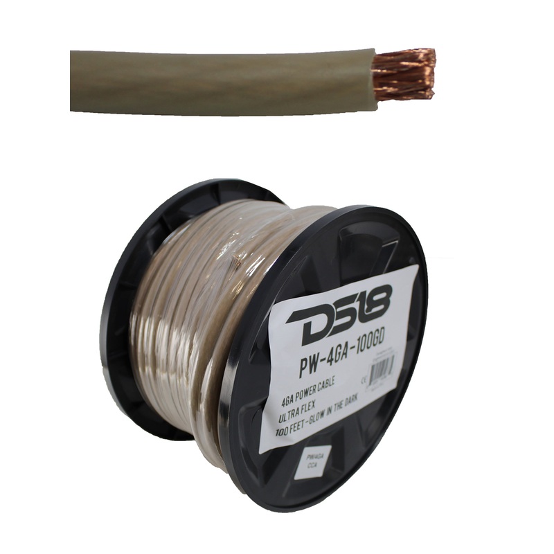 DS18 Glow in the Dark 4 GA CCA Ultra Flex Power Ground Wire Lot 10 Foot Coil