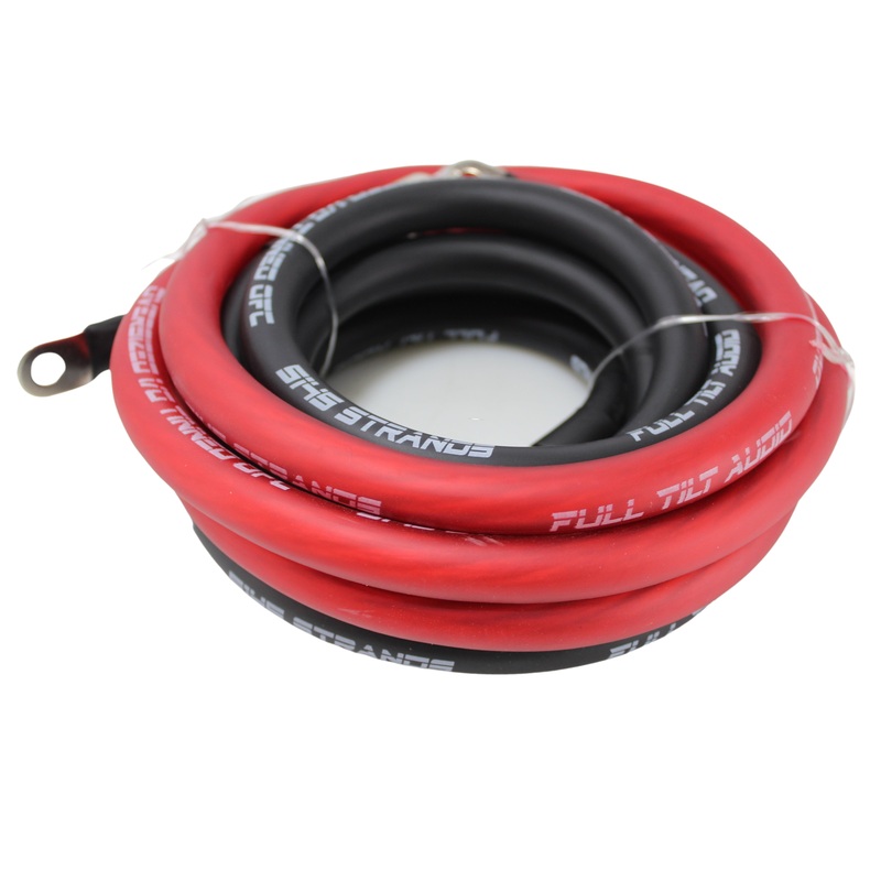 Full Tilt 0 AWG Red & Black Big 3 Wiring Upgrade Kit for Car Audio