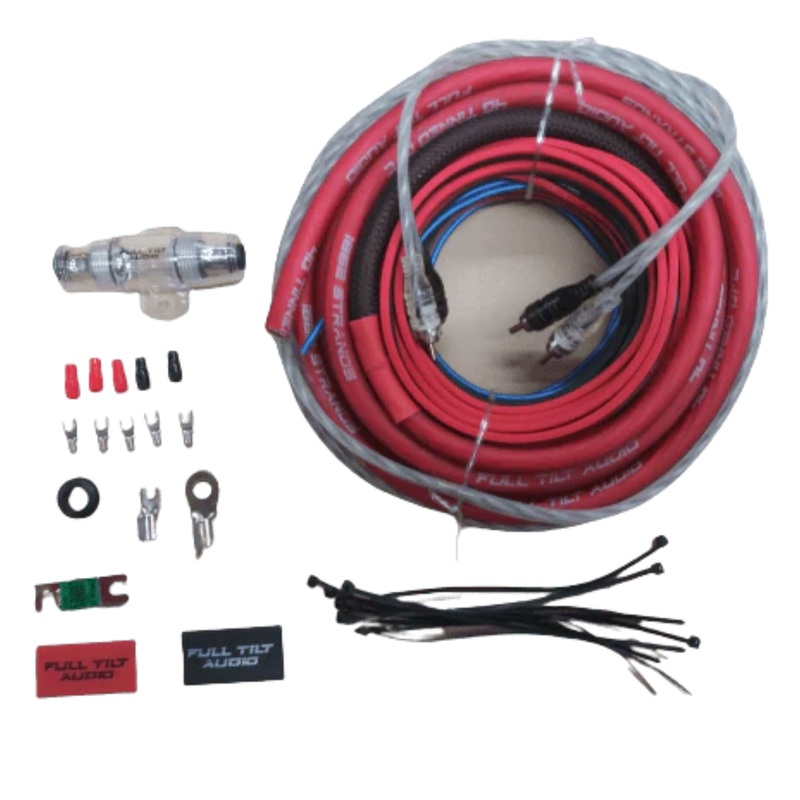 Full Tilt 4 Gauge AWG Red/Black Amplifier/Amp Wire Kit