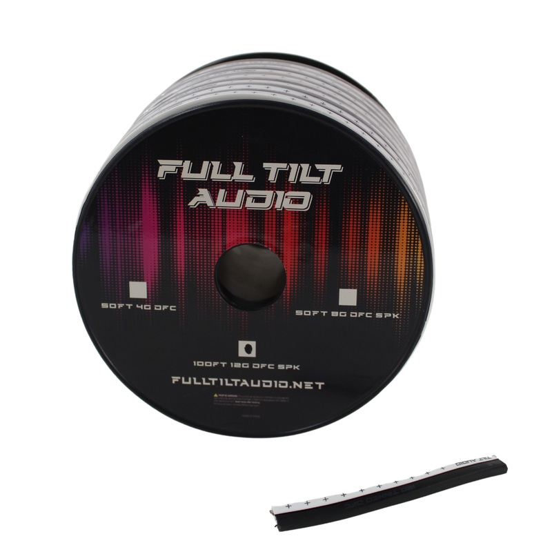 Full Tilt Audio 12GA White/Black 100′ OFC Oxygen Free Copper Speaker Wire Lot Full Spool