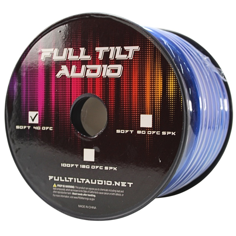Full Tilt Audio 4GA Tinned Oxygen Free Copper Power/Ground Wire Blue Lot 10 Foot Coil