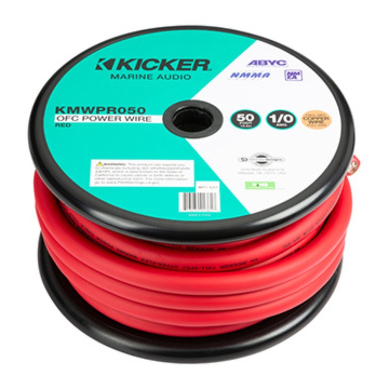 1/0 Gauge Tinned Marine OFC Oxygen Free Copper Power/Ground Wire Red Kicker Lot Full Spool