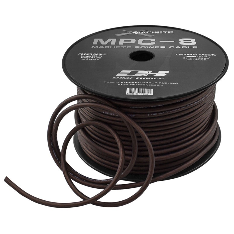 Deaf Bonce Car Audio 8 AWG Oxygen Free Copper Power/Ground Wire Black Lot 10 Feet