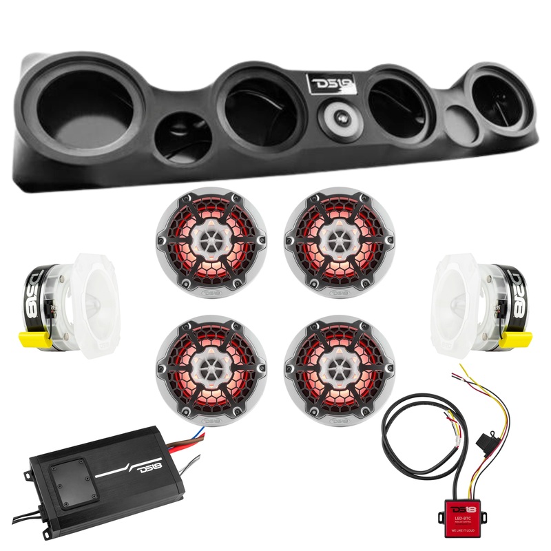 DS18 Jeep TJ Sound Bar Loaded Package 6.5″ Speakers/4″ Tweeters/Amp/LED Control White