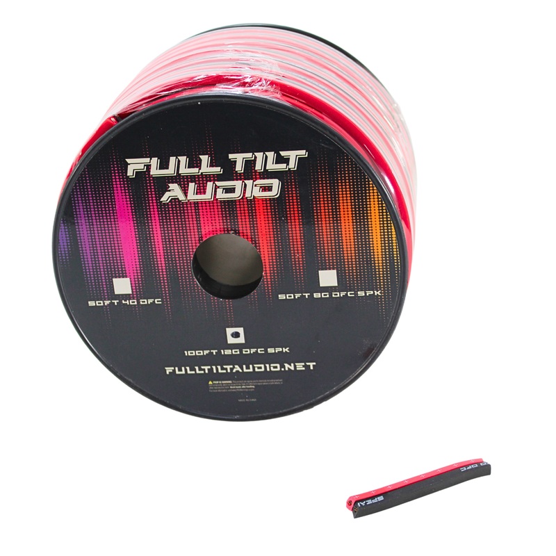 Full Tilt Audio 12GA Red/Black 100′ OFC Oxygen Free Copper Speaker Wire Lot Full Spool