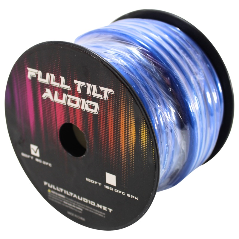 Full Tilt Audio 8 Gauge Tinned Oxygen Free Copper Power/Ground Wire Blue Lot 10 Foot Coil