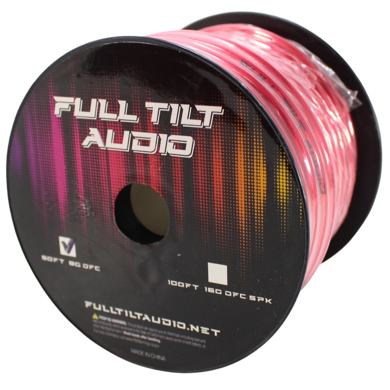 Full Tilt Audio 8 Gauge Tinned Oxygen Free Copper Power/Ground Wire Red Lot 10 Foot Coil