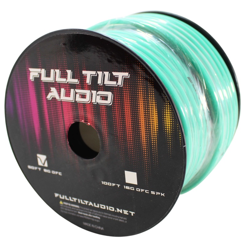Full Tilt Audio 8 Gauge Tinned Oxygen Free Copper Power/Ground Wire Teal Lot 10 Foot Coil