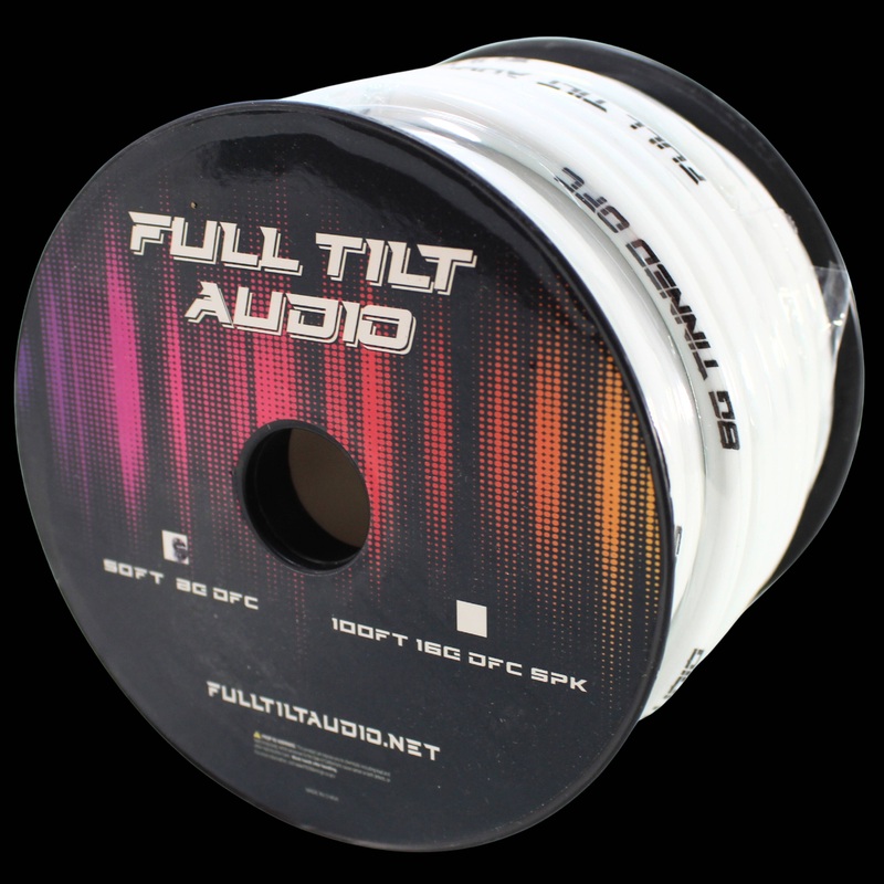 Full Tilt Audio 8 Gauge Tinned Oxygen Free Copper Power/Ground Wire White Lot 10 Foot Coil
