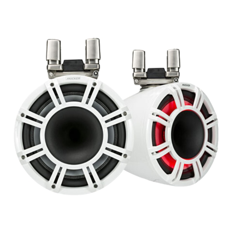 Kicker 11″ 600W Marine Audio Boat Tower Horn Pair of White Speakers 44KMTC114W