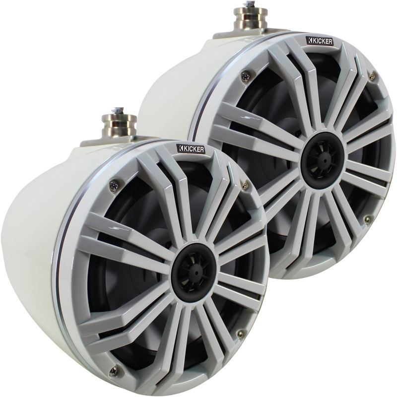 Kicker KMTC Series 8″ 300W Marine Coaxial White Tower System Speakers / 45KMTC8W