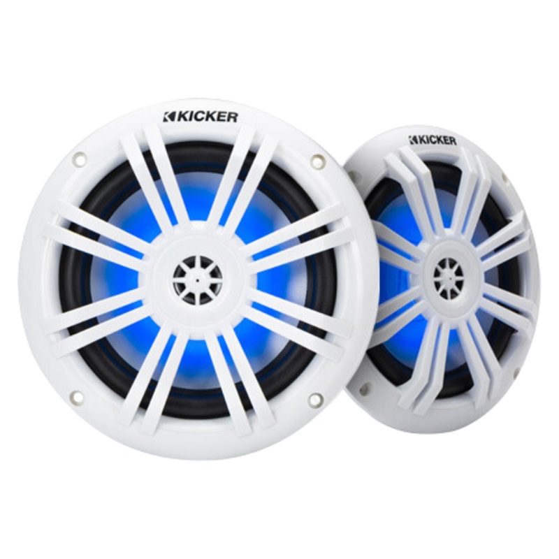 Kicker Pair of Marine & Power Sport 6.5″ 150W 4Ohm LED Speakers 49KM604WL