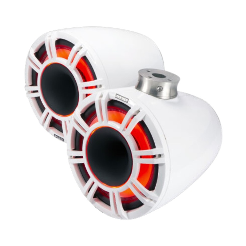 Kicker Pair of White 11″ 600W HLCD Marine Wake Tower Speakers 47KMFC11W