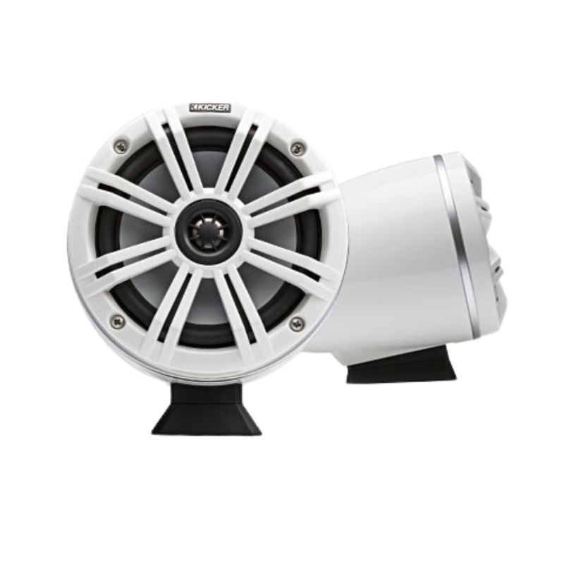 Kicker Pair of White 6.5″ Flat-Surface-Mount Marine Waketower Speakers 46KMFC65W