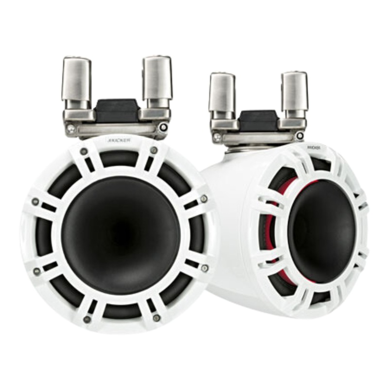 Kicker Pair of White 9″ 600W HLCD Tower System Speakers w/ LED Grilles 44KMTC94