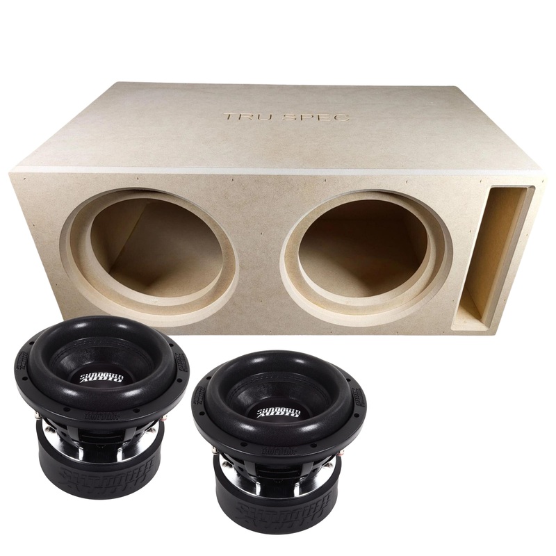 Sundown Audio 8″ DVC 1000W Peak Subwoofer and Tru Spec Vented Dual Enclosure Lot Dual 2 Ohm