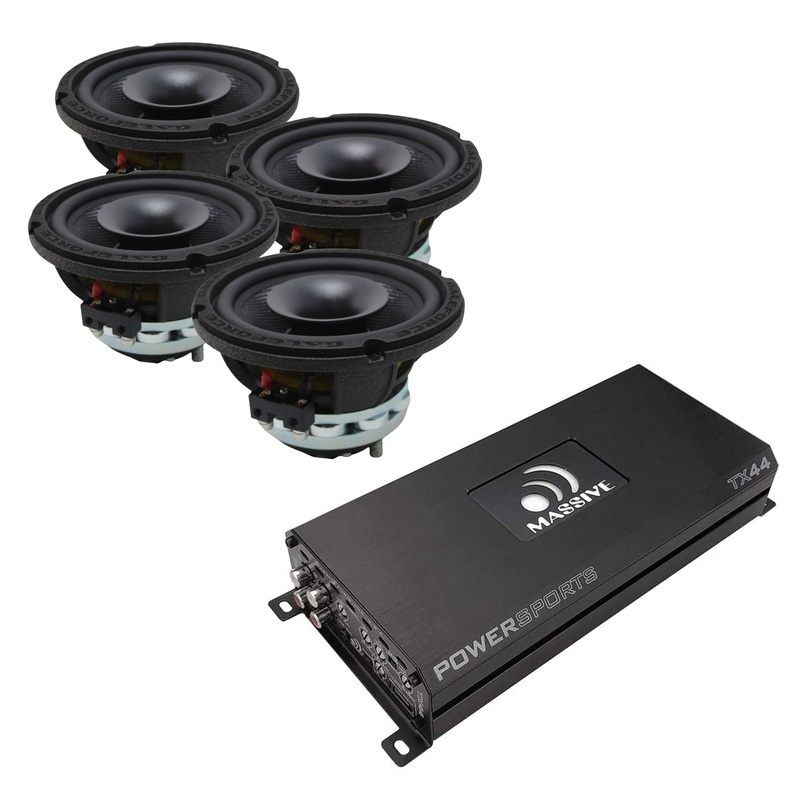 4x Galeforce 6.5″ 400W Marine Speaker + Massive Audio 4 Channel 960W Amplifier