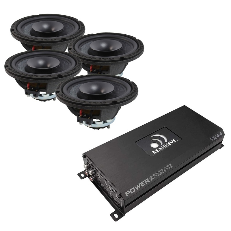 4x Galeforce 8″ 450W Marine Speaker + Massive Audio 4 Channel 960W Amplifier