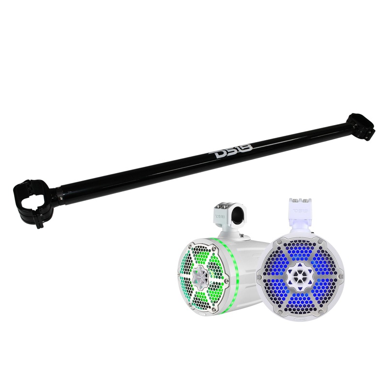 8″ Marine RGB Tower Neo Speaker Pair w/Mounting Tube for 6th Gen Bronco DS18 WHT