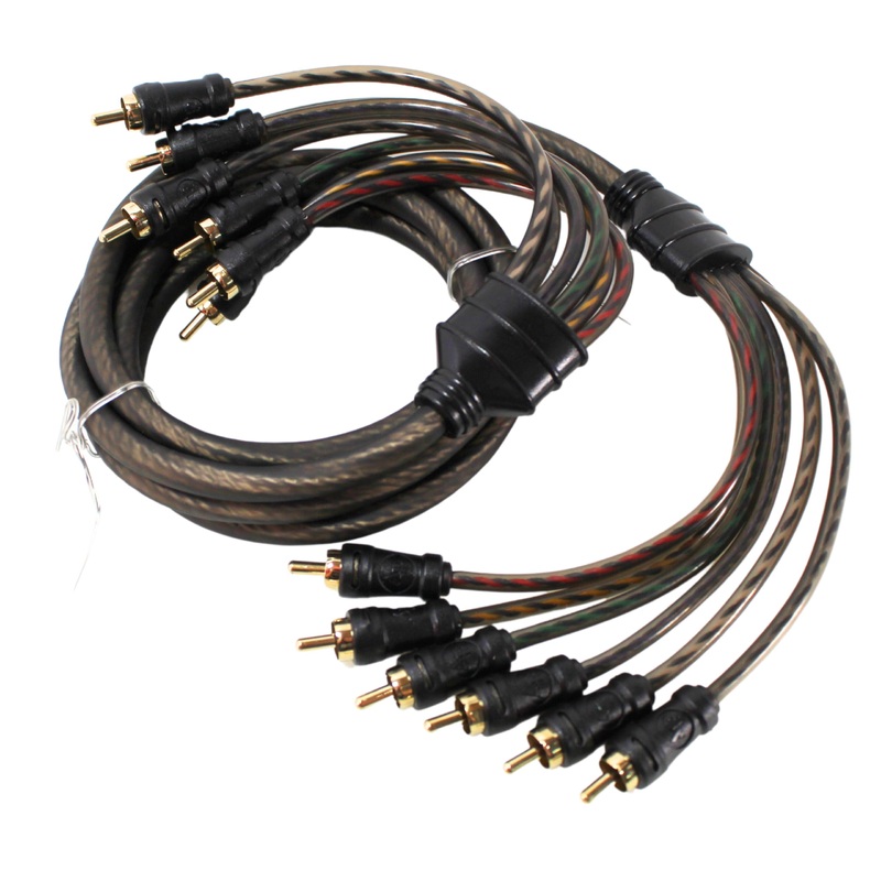 Audiopipe 6 Foot 6 Channel Car Audio Dual Twisted OFC RCA Cable CPP-MC6