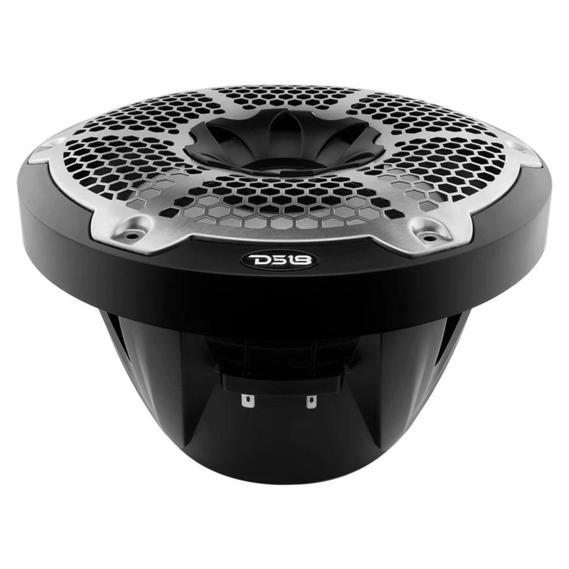 DS18 10″ Marine Subwoofer w/ LED RGB Lights 600W Peak 4-Ohm Voice Coil Black