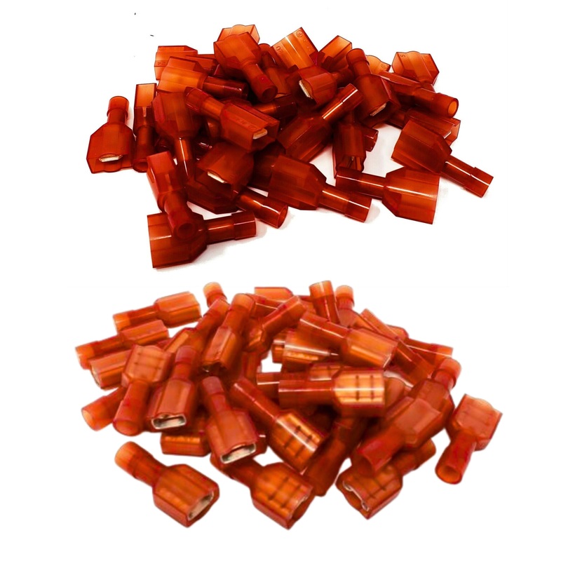 Install Bay Red 22-18Ga Male + Female Insulated Nylon Quick Disconnects 400pcs
