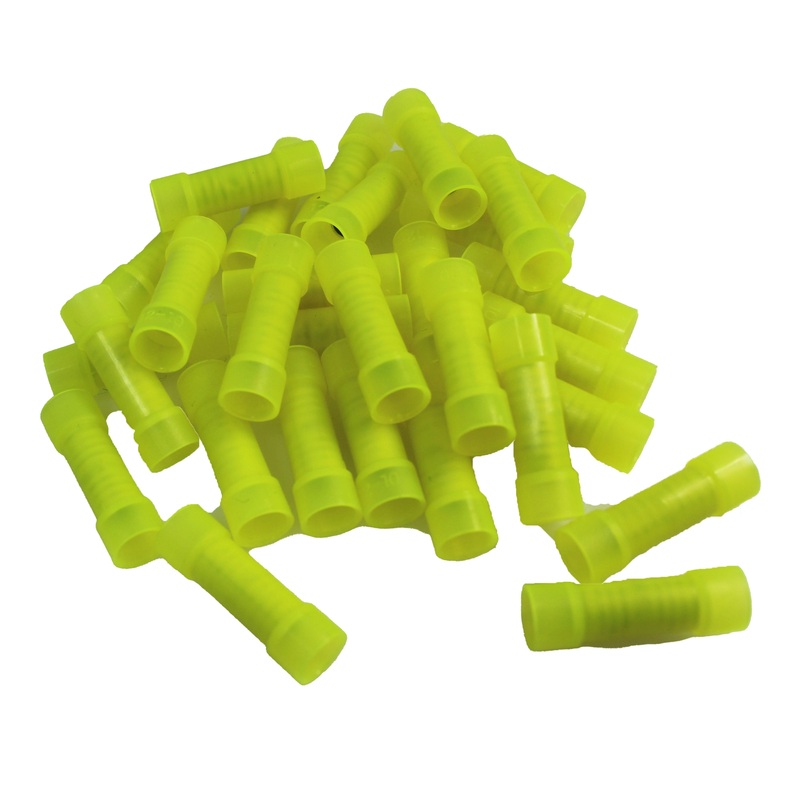 Install Bay Yellow Nylon Butt Crimping Connectors 500 Pack 10-12 Ga YNBC
