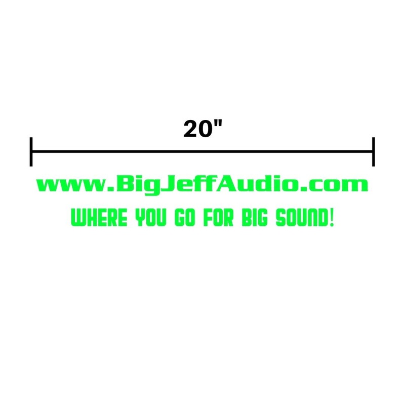 Official Big Jeff Audio 20in Vinyl Decal w/ Website Address and Slogan SW-SWEB Black