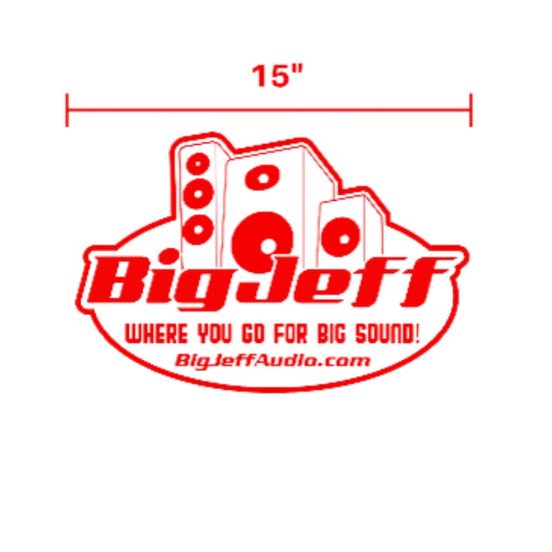 Official Big Jeff Audio Logo 15 inch Sticker Black