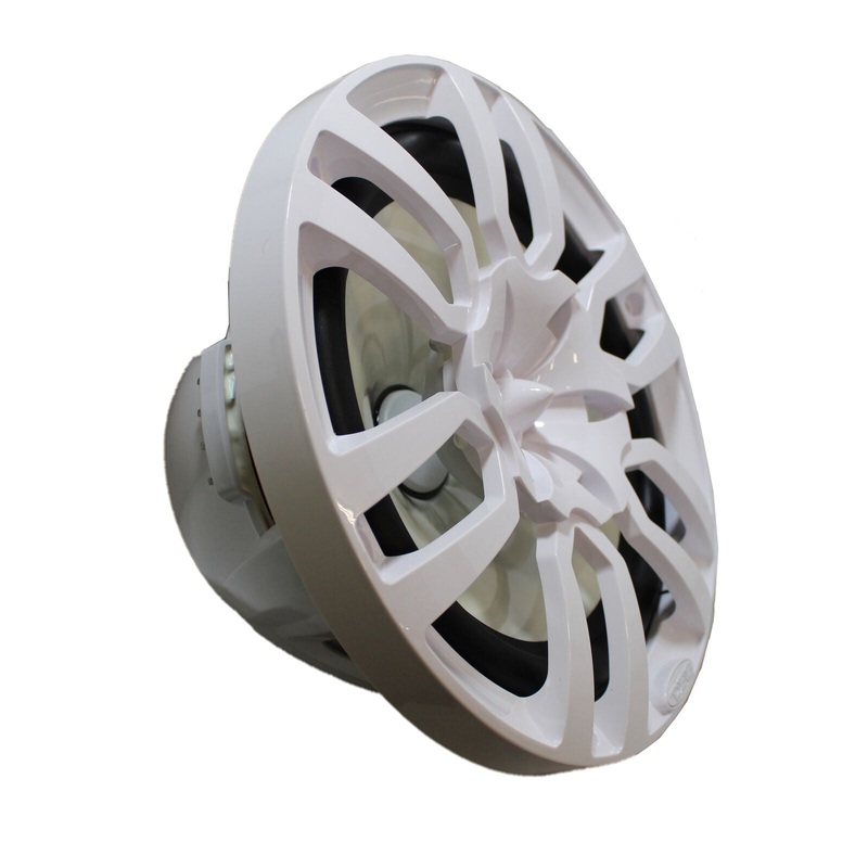 Pair of White NXL-10 10″ 2-Way 1200W Marine Speakers RGB LED