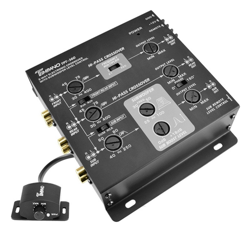 Timpano 3-Way Electronic Crossover 2/4/6 Channel Input 5-Volt RCA Output TPT-360