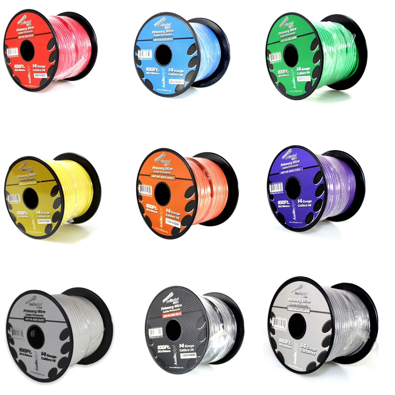 9 Rolls  14 GA 100 ft Stranded Spools of CCA Primary Power Ground Speaker Wire Cable