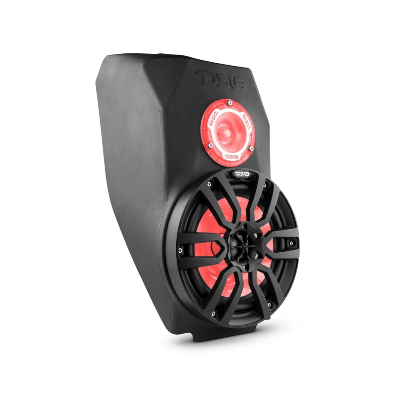 DS18 Center Console 8″ Waterfall Enclosure For Slingshot W/ NXL-8BK & PRO-TW1L