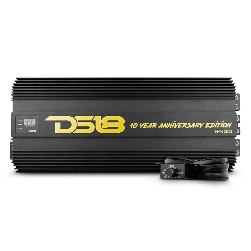 DS18 Hooligan KO 10 Year Anniversary Edition 10000W 1Ch Amplifier w/ Voltmeter Gold
