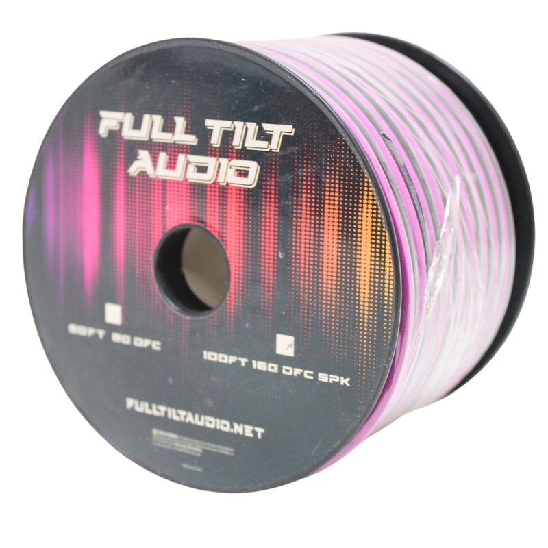 Full Tilt Audio 16GA Tinned Oxygen Free Copper Speaker Wire Purple/Black Lot 10 Foot Coil