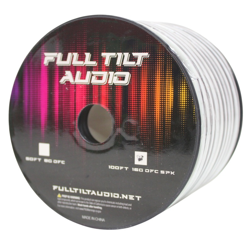 Full Tilt Audio 16GA Tinned Oxygen Free Copper Speaker Wire White/Black Lot 10 Foot Coil