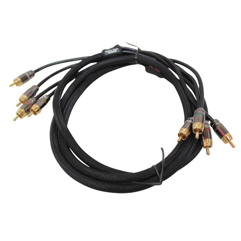 Full Tilt Audio HQ 6 Foot 4-Channel RCA Cable Gold Plated Connectors