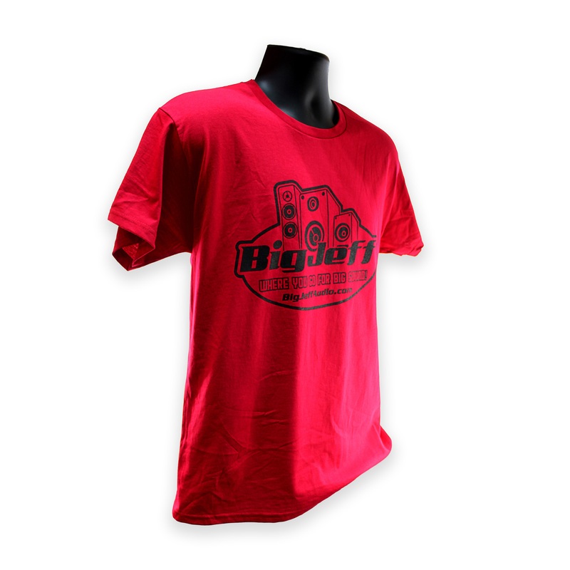 Official Big Jeff Audio 100% Cotton Red T-Shirt with Big Jeff Audio Logo SMALL