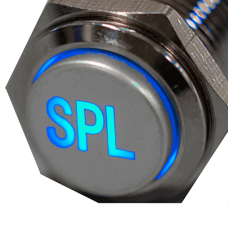 Sparked Innovations Aluminum Latching Plain SPL Pushbutton Switch w LED SPDT Blue