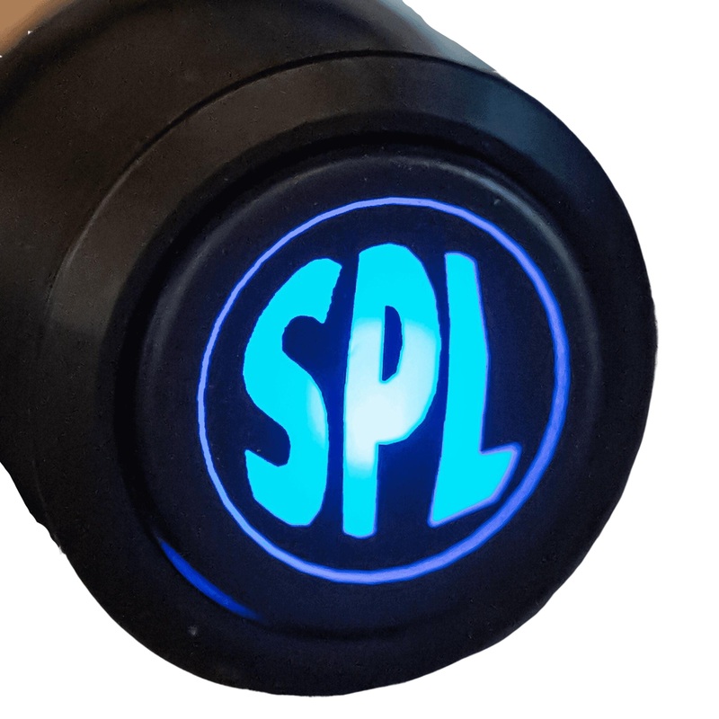 Sparked Innovations Universal Black Latching SPL Push Button Switch w/LED SPDT Blue