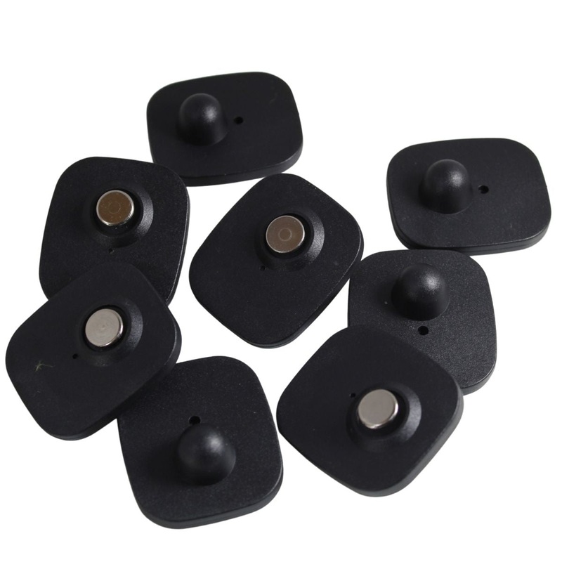 50pcs RF 8.2MHz Mini Square EAS Security Hard Tags with Pins  Black