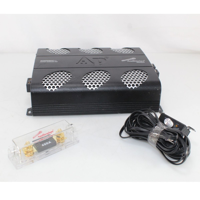 Audiopipe Full Range Amplifier Mono 1 Ch Class D 2 Ohms 5000 Bass Knob OPEN BOX