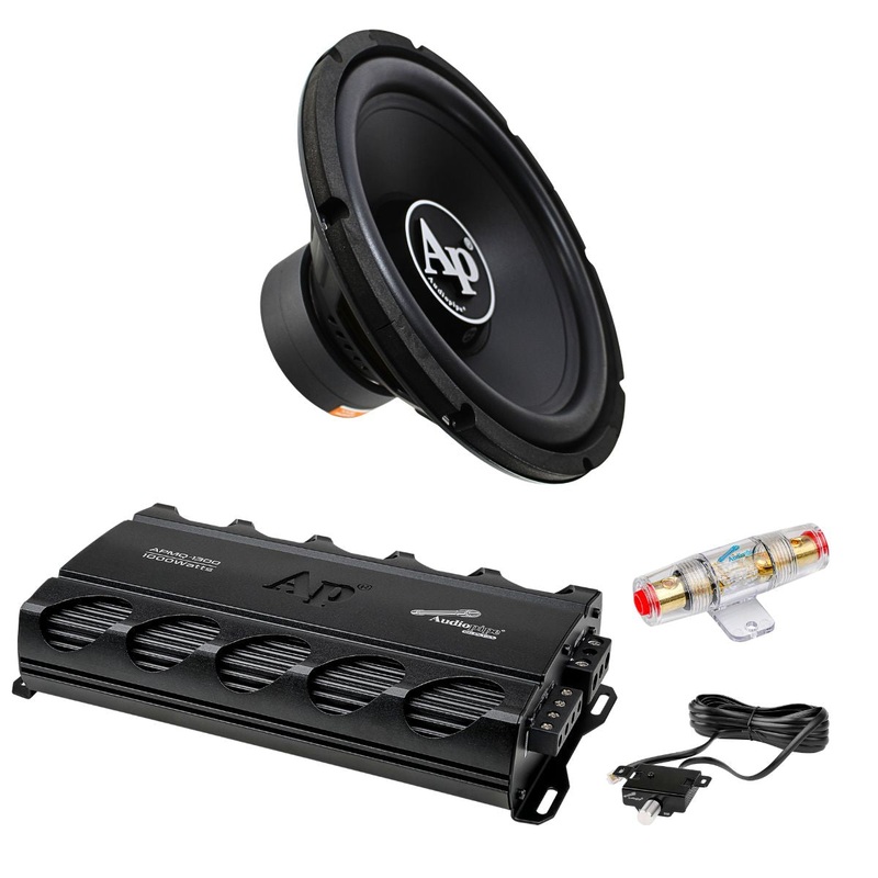Audiopipe Pro 12″ 300W 4-Ohm Subwoofer + 1000W Monoblock Class D Amp Combo