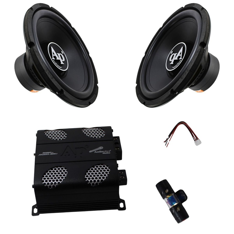 Audiopipe Pro 12″ 300W 4-Ohm Subwoofer Pair + 800W Class D Full-Range Amp Combo